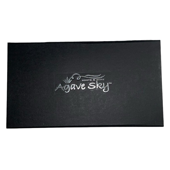 Agave Sky Jasmine Cowgirl Blue Grey w/Cream Stitch Mid-Calf Suede Boot Size 8.5 - Picture 2 of 16